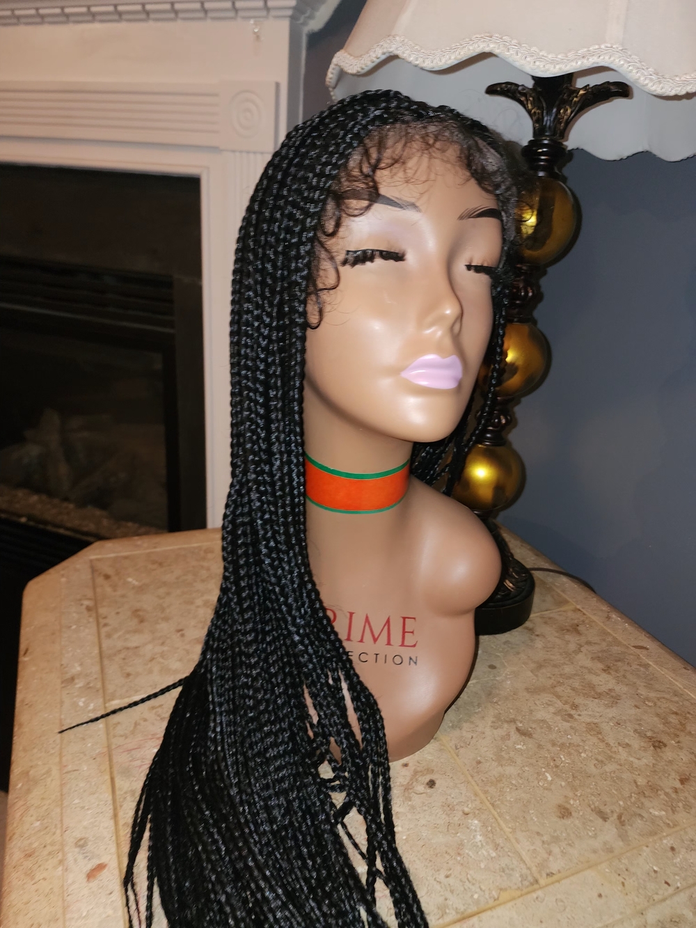 Pure Collection Women’s Long Black Box Braid Wig 32"